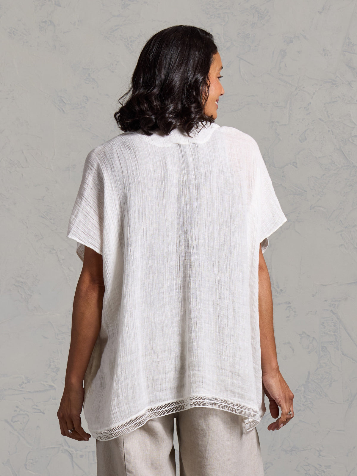 Rhea French Linen Kimono Coconut