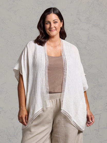 Rhea French Linen Kimono Coconut