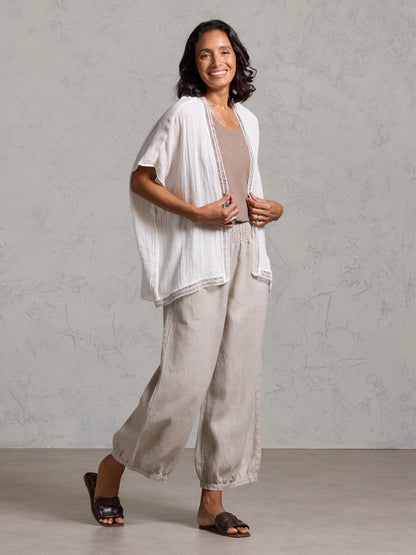 Rhea French Linen Kimono Coconut