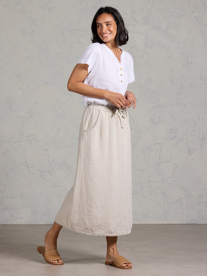 Rosa French Linen Skirt Ash