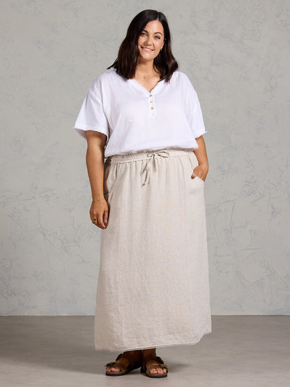 Rosa French Linen Skirt Ash