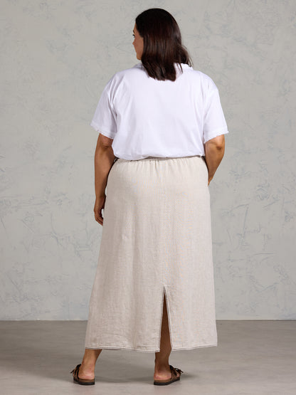Rosa French Linen Skirt Ash