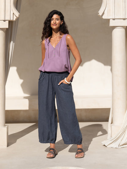 Sadhu French Linen Pants Charcoal