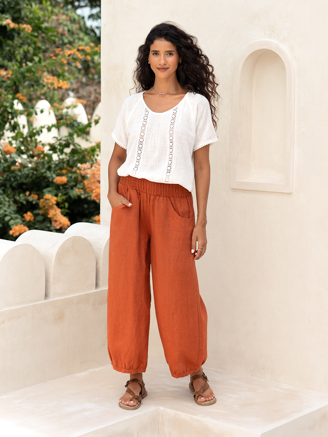 Sadhu French Linen Pants Rust