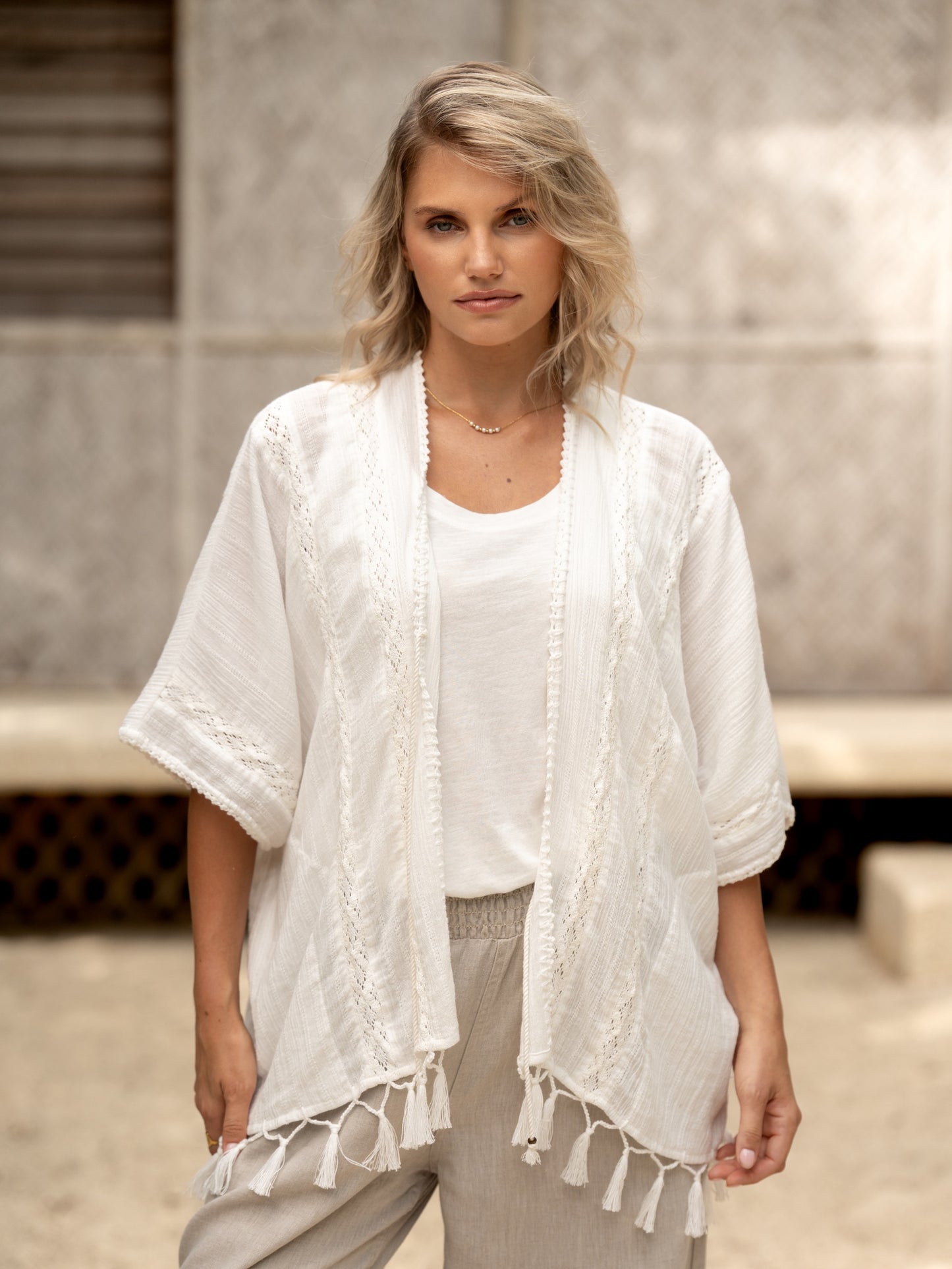 Solaris Cotton Kimono Coconut