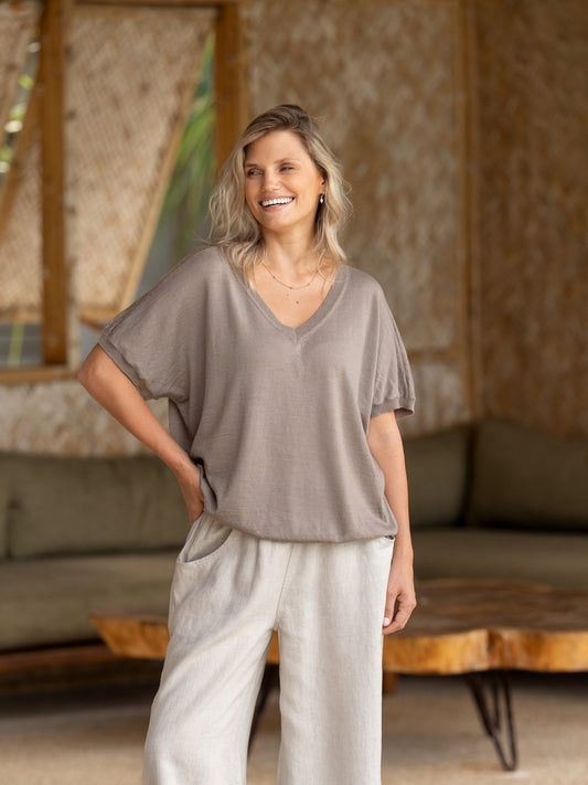 Toscana Merino Wool Knit Top Elm