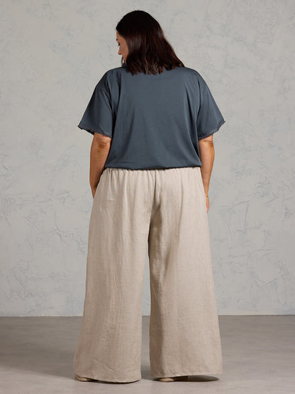 Vivre French Linen and Cotton Blouse Charcoal